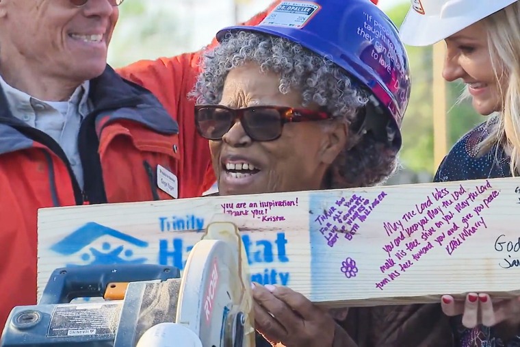 Opal Lee during a ceremony for her new home