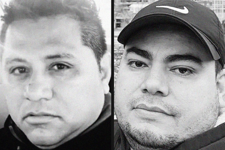 A black and white side by side of Miguel Luna and Maynor Suazo.