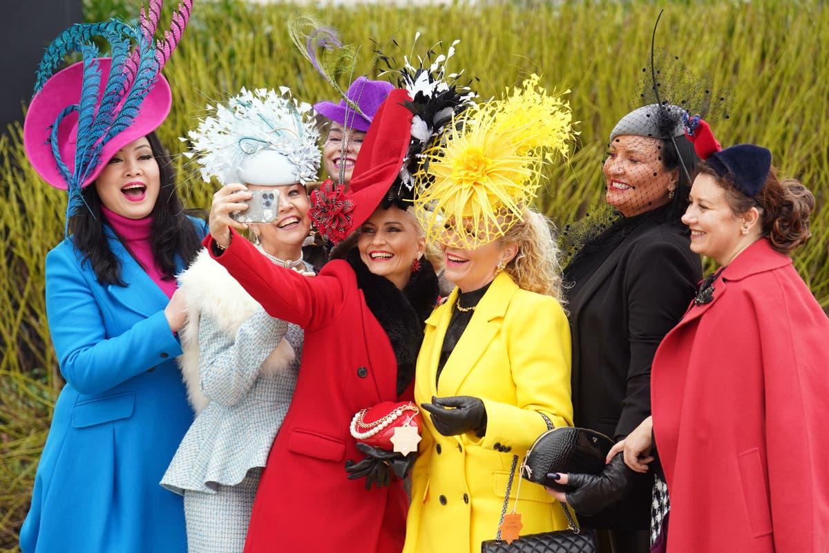 Bright colours and extravagant hats take over Cheltenham Festival fashion