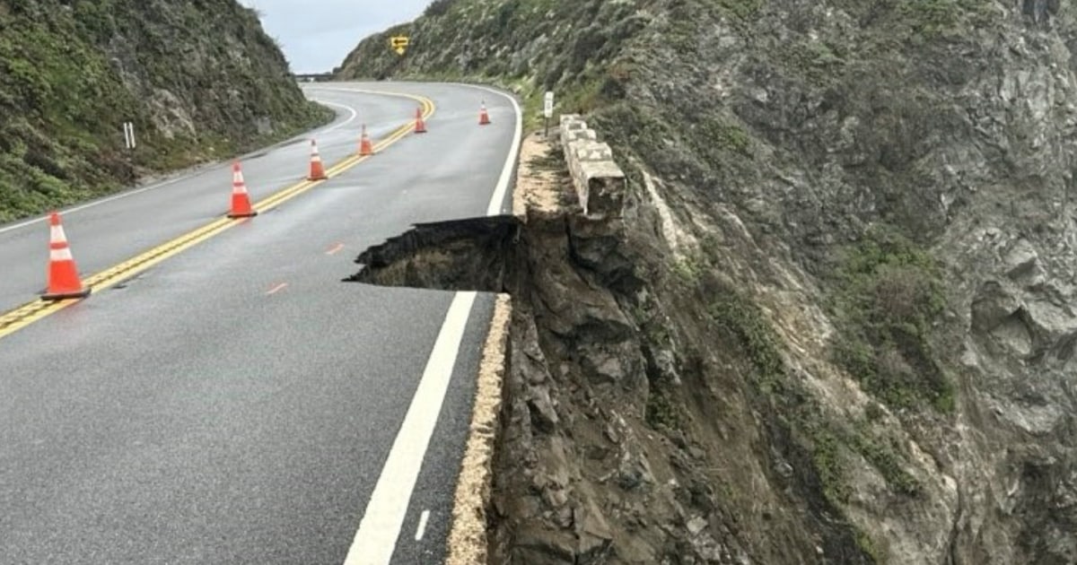 Section of California’s scenic Highway 1 collapses in storm