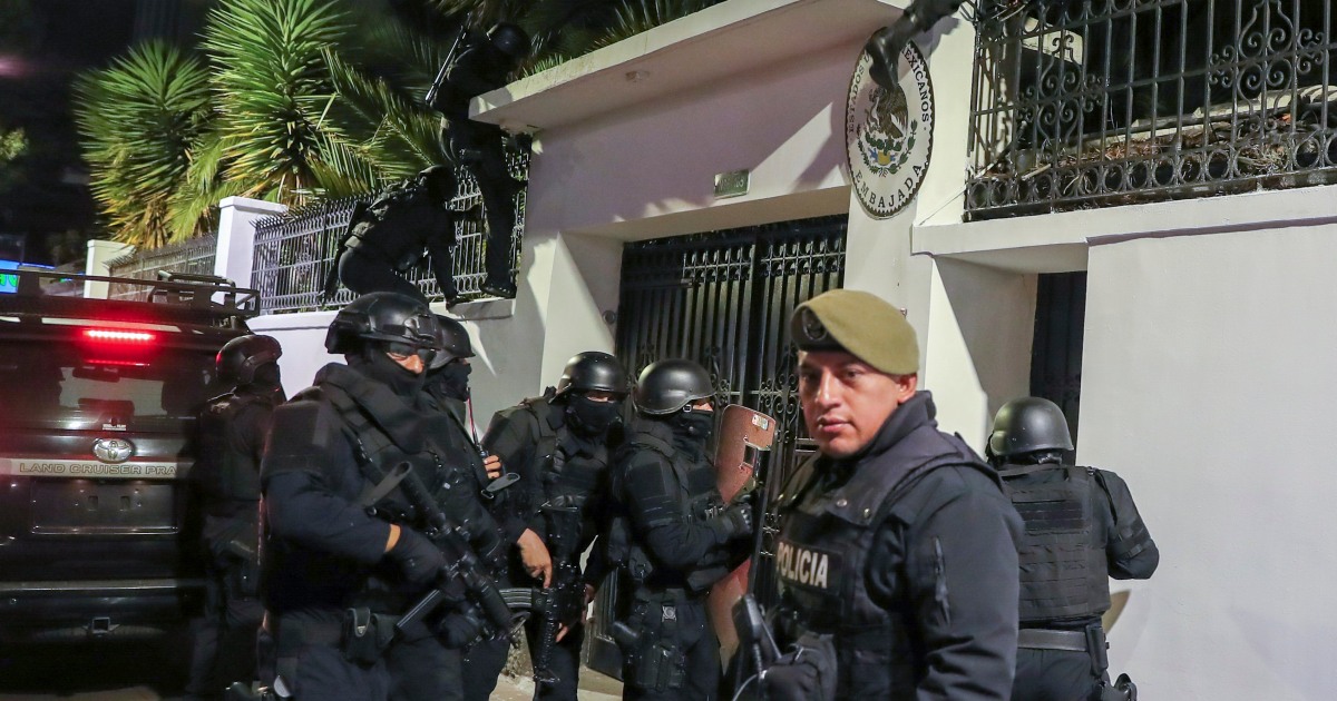 Mexico’s president says his country is breaking diplomatic ties with Ecuador after embassy raid
