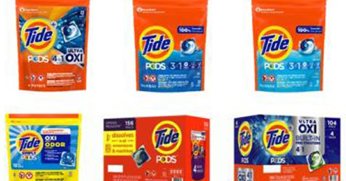 8.2 million Tide Pod bag packages recalled because they might split open and allow the pods to be ingested