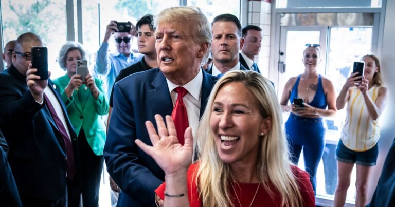 Marjorie Taylor Greene held Trump stock. Now that it’s tanking, she won’t say what happened to it.