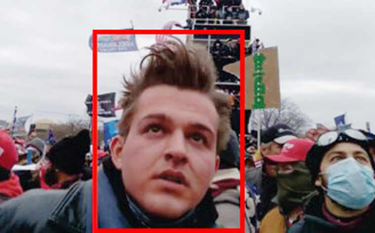 Richard Zachary Ackerman at the Capitol on Jan. 6, 2021.