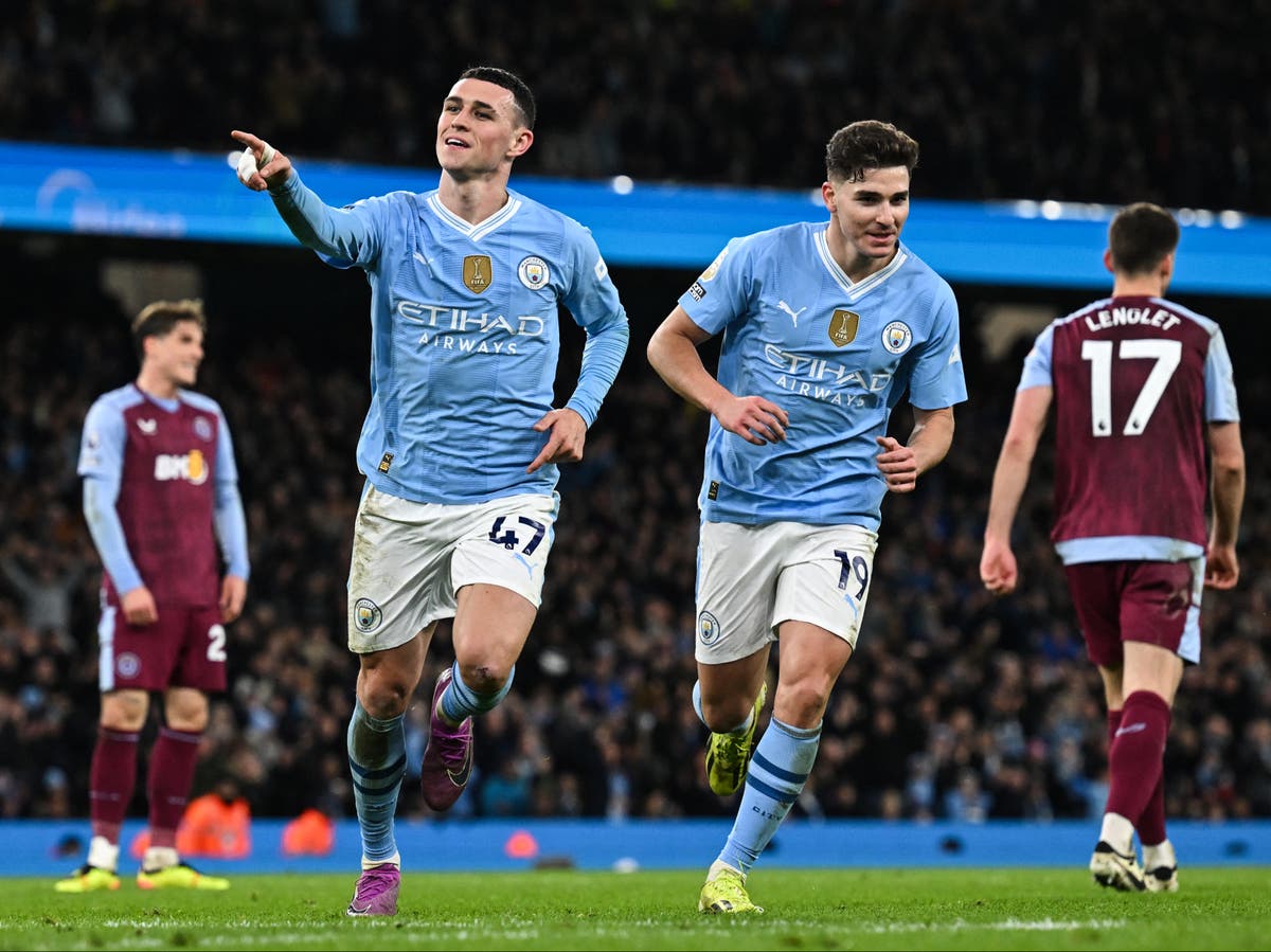 Phil Foden’s hat-trick against Aston Villa revitalises Man City’s title challenge