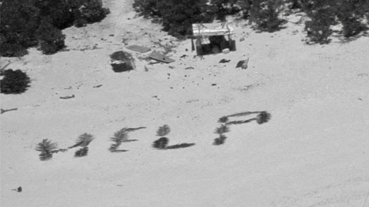 Sailors use ‘HELP’ sign made of palm fronds to escape remote Pacific island